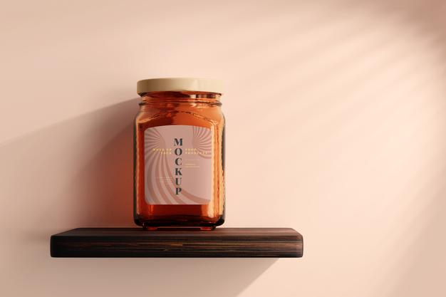 Free Marmalade Glass Jar Mockup Psd