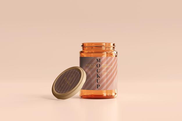 Free Marmalade Glass Jar Mockup Psd