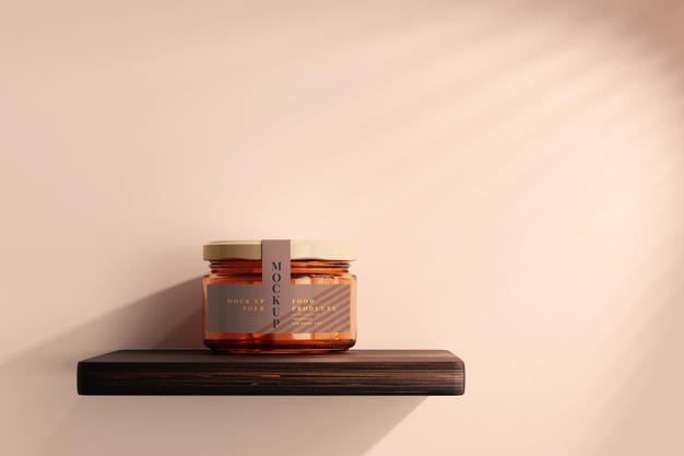 Free Marmalade Glass Jar Mockup Psd