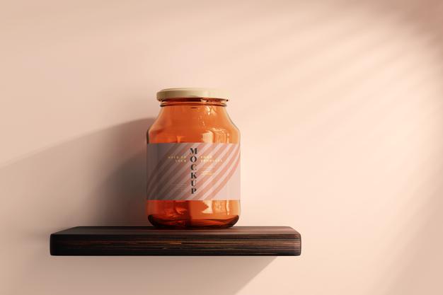 Free Marmalade Glass Jar Mockup Psd