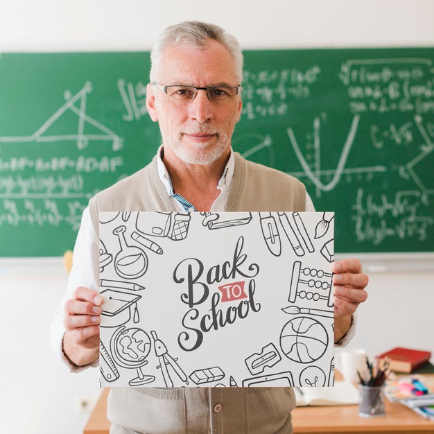 Free Math Teacher Holding Notebook With Mock-Up Psd