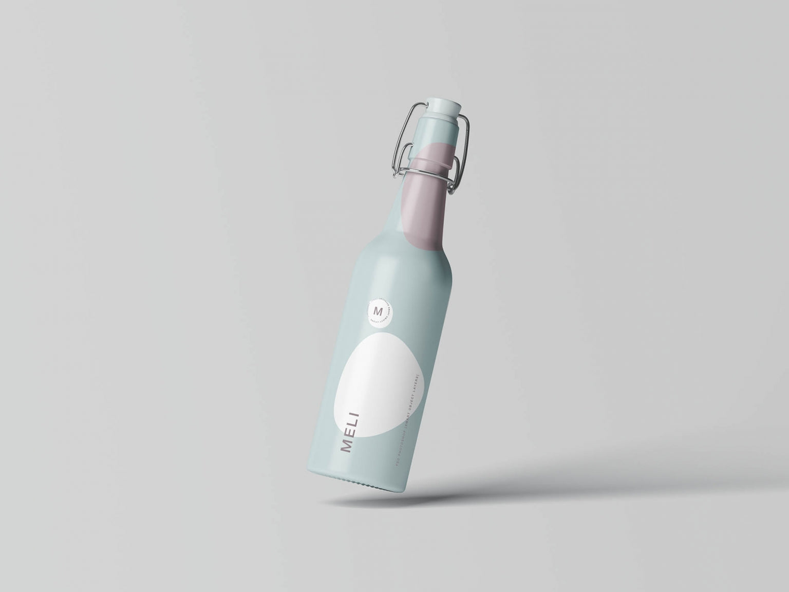 Free Matt Clamp Bottle Mockup