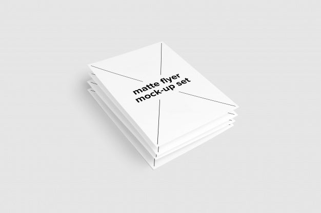 Free Matte Flyer Mock Up Pile Psd