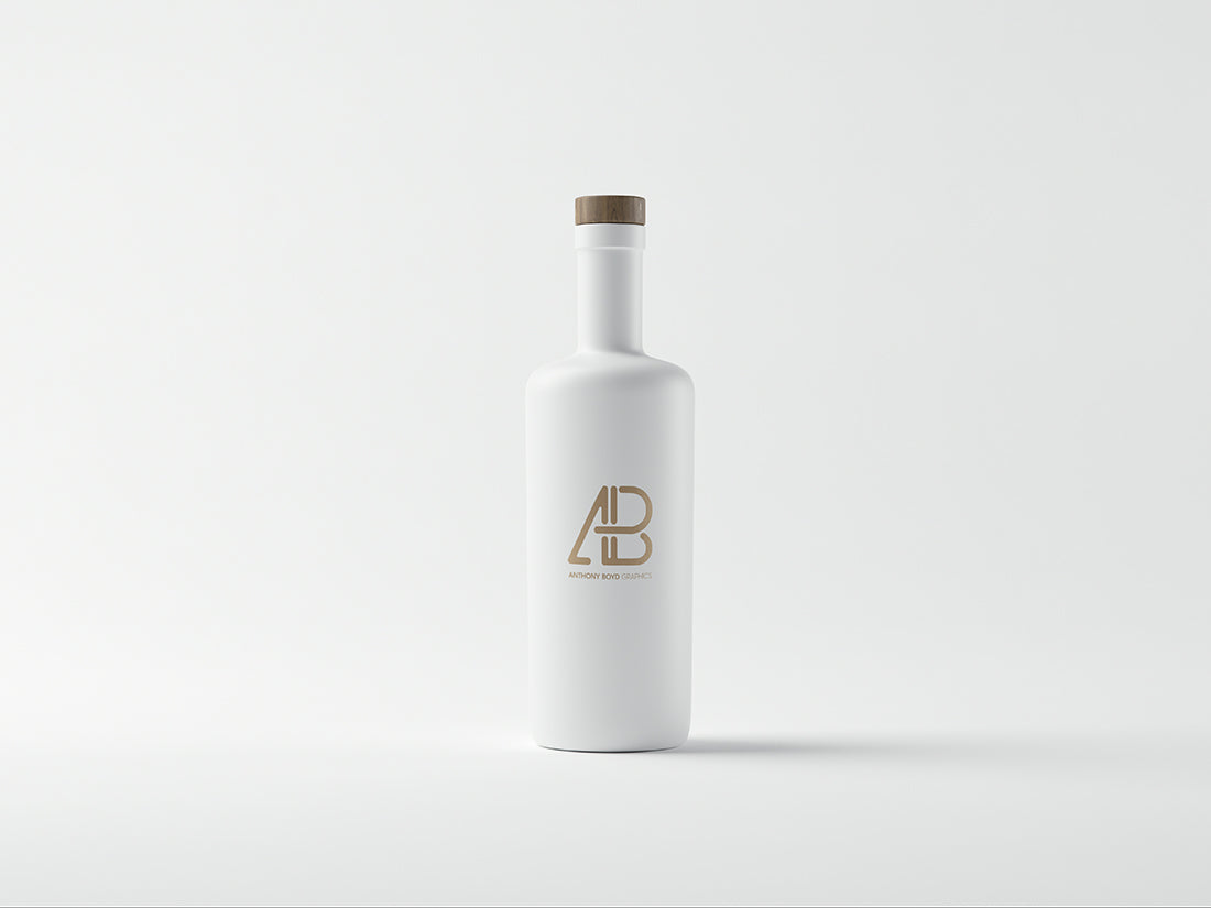 Free Matte White Bottle Mockup