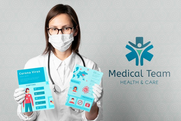 Free Medical Doctor Ripping Coronavirus Mock-Up Psd