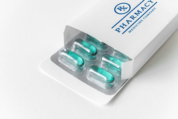 Free Medication Branding And Packaging Mockup Psd