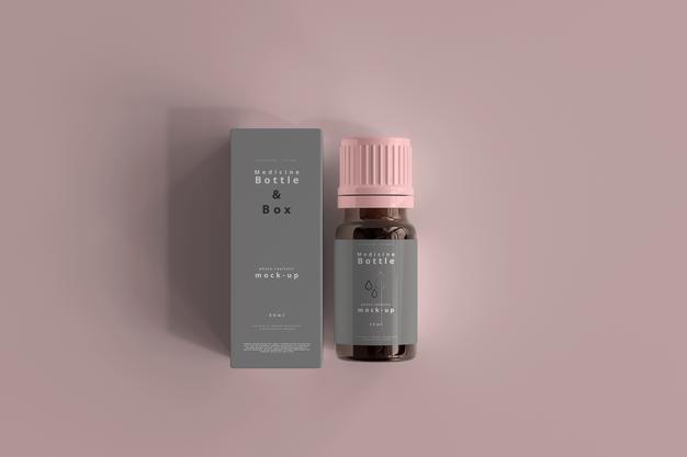 Free Medicine Bottle And Box Mockup Psd