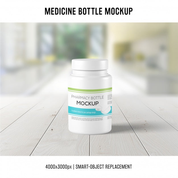 Free Medicine Bottle Mockup Psd