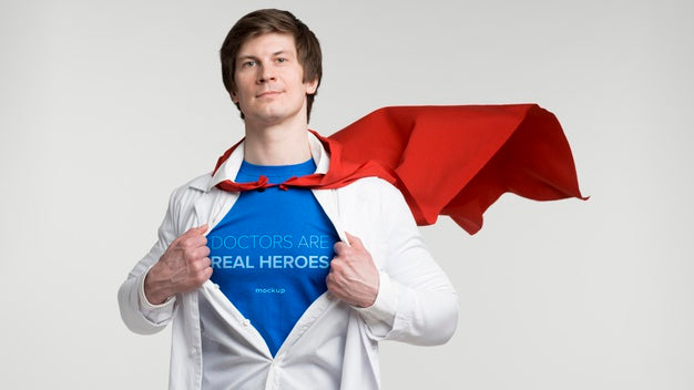 Free Medium Shot Man Wearing Cape Psd