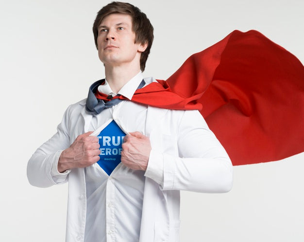 Free Medium Shot Man Wearing Red Cape Psd