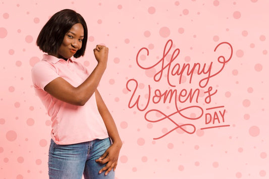 Free Medium Shot Woman Posing On Women'S Day Psd