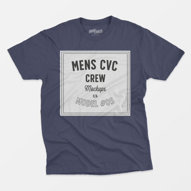 Free Mens Cvc Crew Mockup 05 Psd