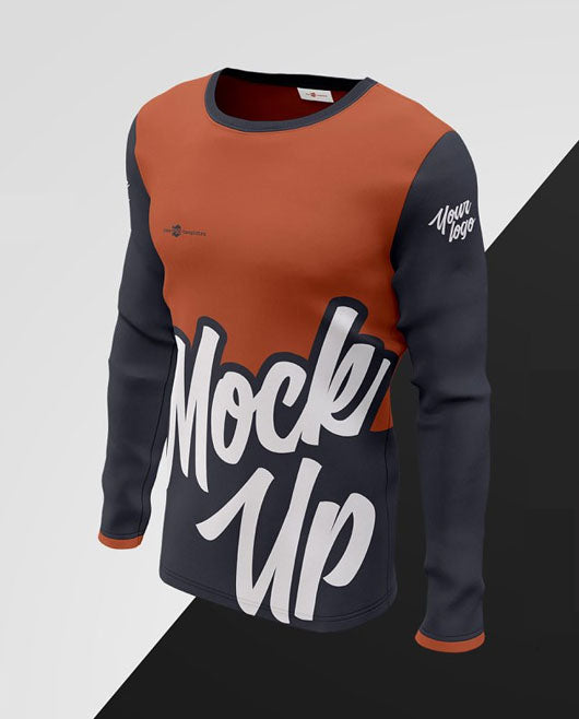 Free Mens Long Sleeve T-Shirts Mockup Set