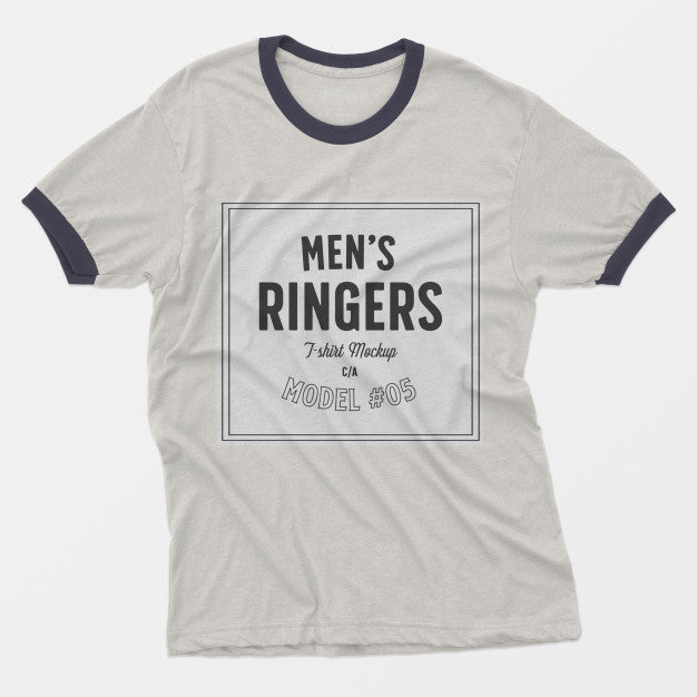 Free Mens Ringers T-Shirt Mockup Psd