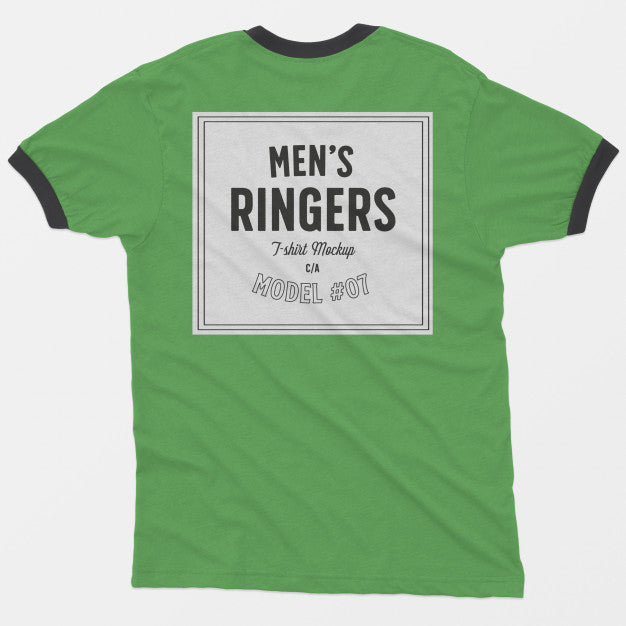 Free Mens Ringers T-Shirt Mockup Psd