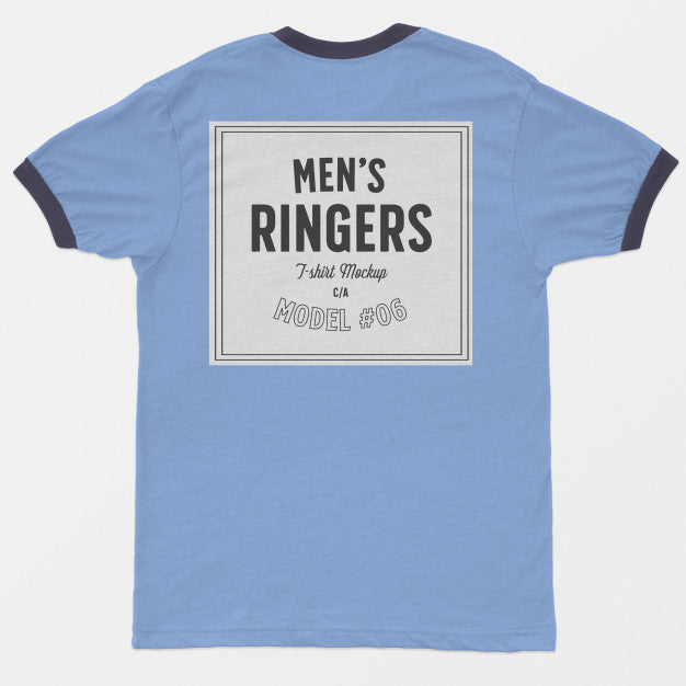 Free Mens Ringers T-Shirt Mockup Psd