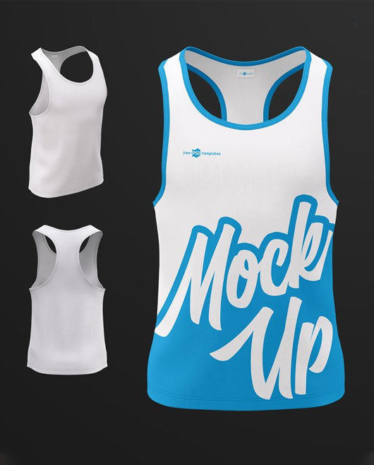 Free Mens Sports Tank Top Mockup Set