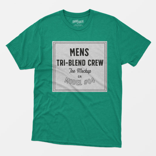 Free Mens Tri-Blend Crew Tee Mockup 04 Psd