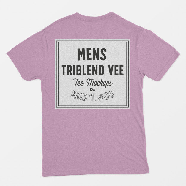 Free Mens Triblend Vee Tee Mockup Psd