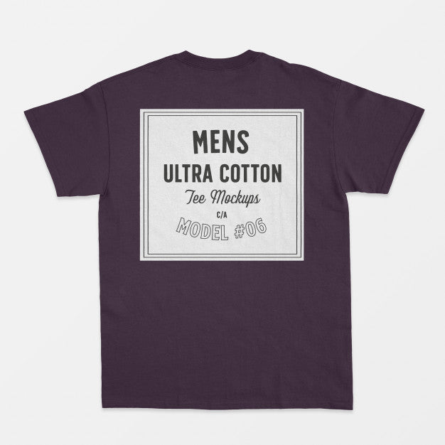 Free Mens Ultra Cotton Tee Mockup 06 Psd