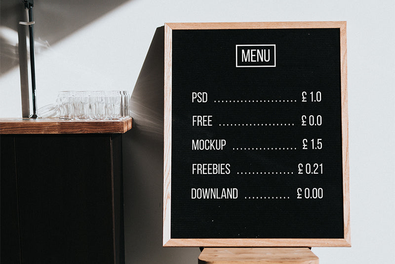 Free Menu Board Mockup