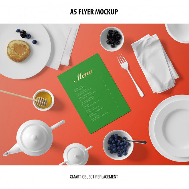 Free Menu Card Mockup Psd