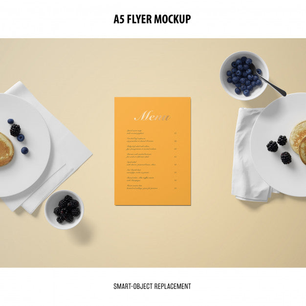 Free Menu Card Mockup Psd