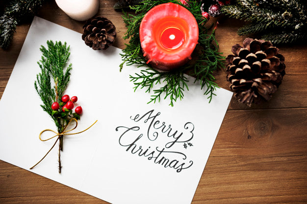 Free Merry Christmas Card Present Concept Psd