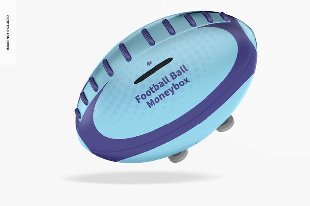 Free Metal Football Ball Moneybox Mockup Psd