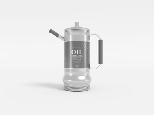 Free Metal Oil Bottle Dispenser Packaging Mockup Psd