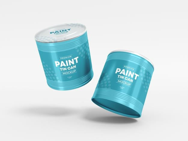 Free Metal Paint Tin Can Packaging Mockup Psd