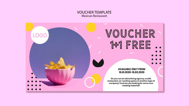 Free Mexican Restaurant Voucher Template Psd