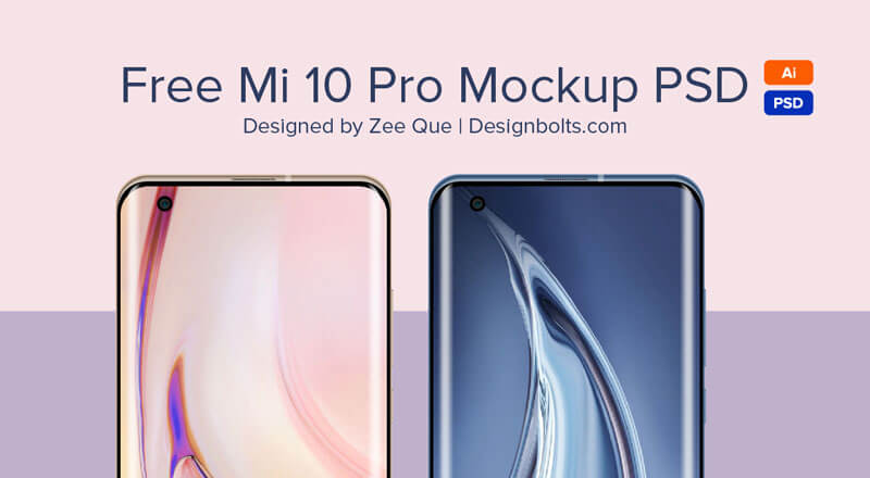 Free Mi 10 Pro Mockup Psd & Ai