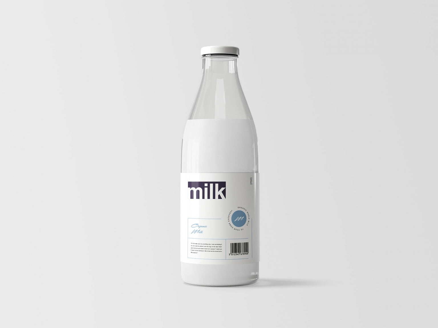 Free Milk Bottle Mockup