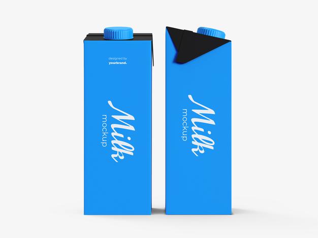 Free Milk Box Mockup Template Psd