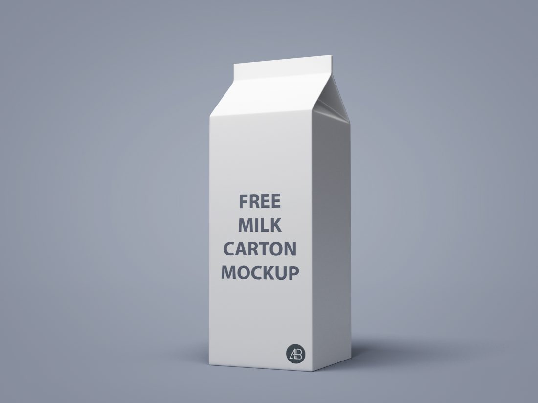 Free Milk Carton Mockup