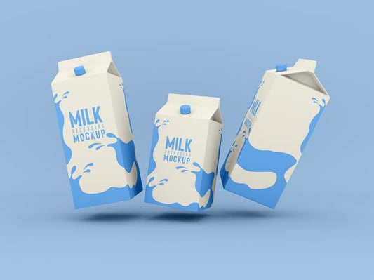 Free Milk Packaging Box Mockup Psd