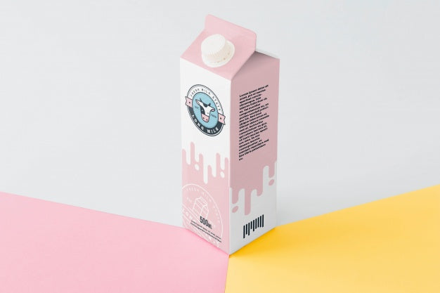 Free Milk Packaging Mockup Psd