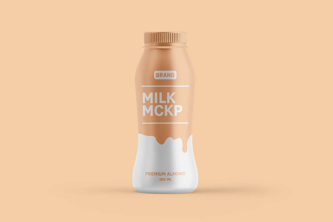 Free Milk Plastic Bottle Mockup