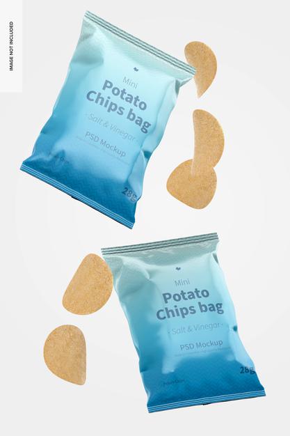 Free Mini Potato Chips Bags Mockup Psd