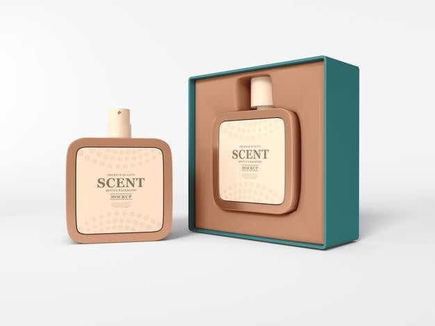 Free Mini Scent Bottle With Box Mockup Psd