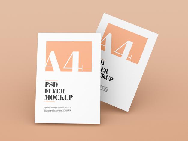 Free Minimal A4 Flyer Mockup Psd