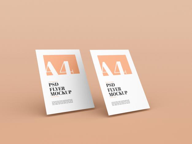 Free Minimal A4 Flyer Mockup Psd