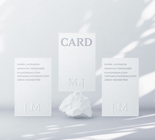 Free Minimal Business Card Mockup Scene Creator Psd