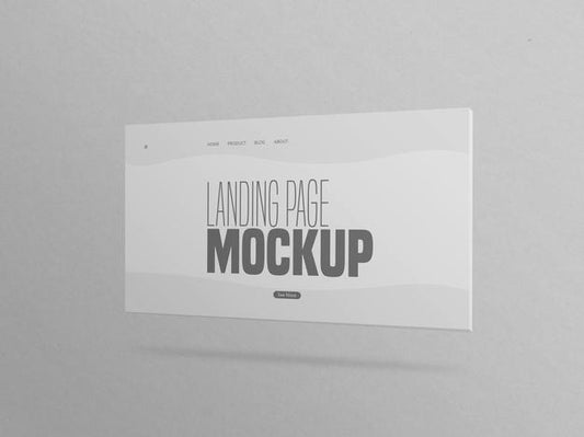Free Minimal Clean Landing Page Website Mockup Psd