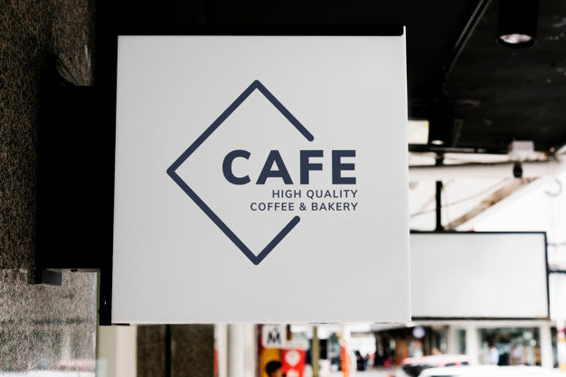 Free Minimal Coffee Shop Sign Mockup Psd