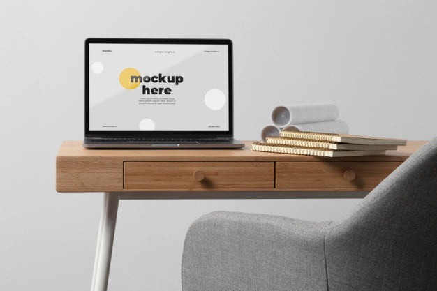 Free Minimal Desktop Workspace Mock-Up Design Psd