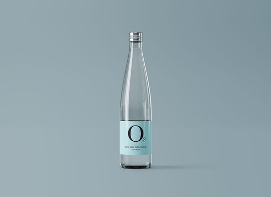 Free Minimal Glass Water Bottle Mockup