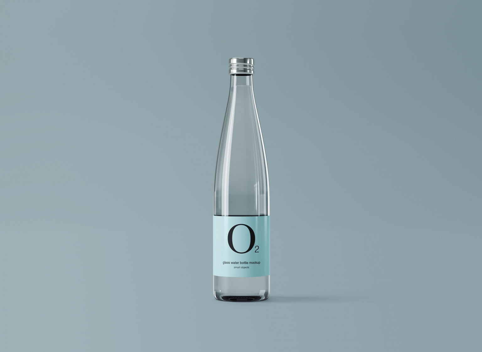 Free Minimal Glass Water Bottle Mockup