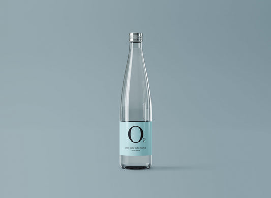 Free Minimal Glass Water Bottle Mockup